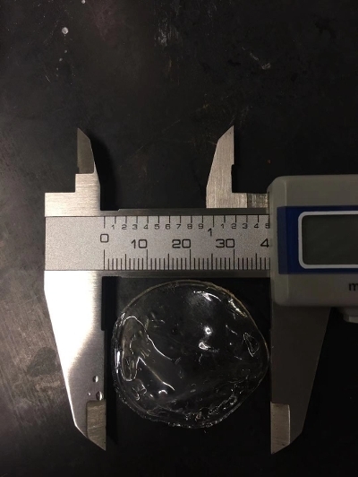 Fluorinated triazene-based polymeric membrane with a diameter of 40mm before carbonisation