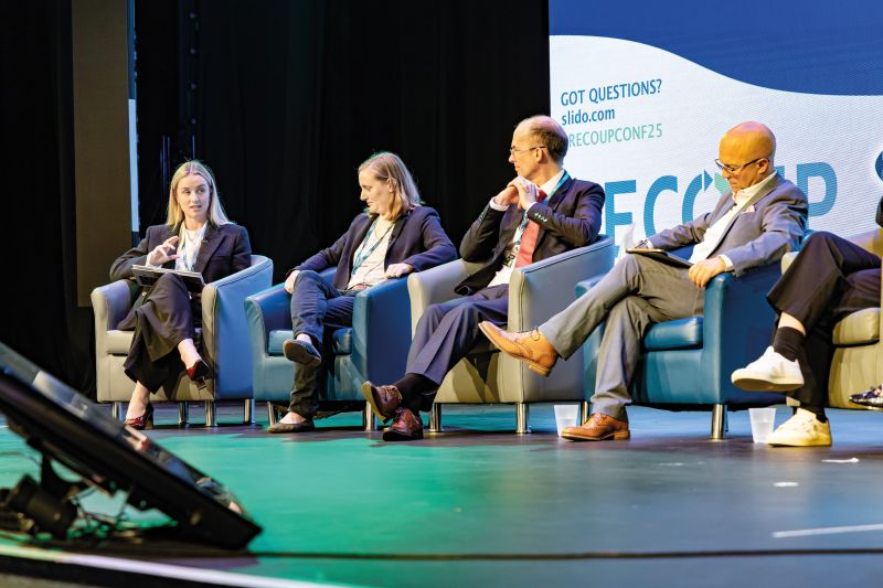Panellists at the RECOUP Conference 2025: Dana Clouston, Head of Growth and Specialist Propositions at Barclays; Pauline Metivier, Head of Business and Sector Support at ReLondon; James McLeary,