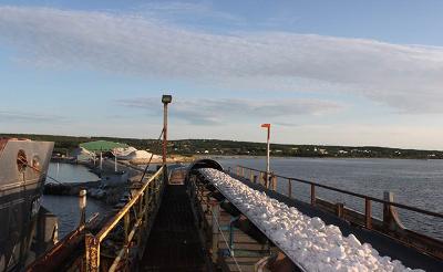 Loading gypsum from the Ace Mine site in western Newfoundland