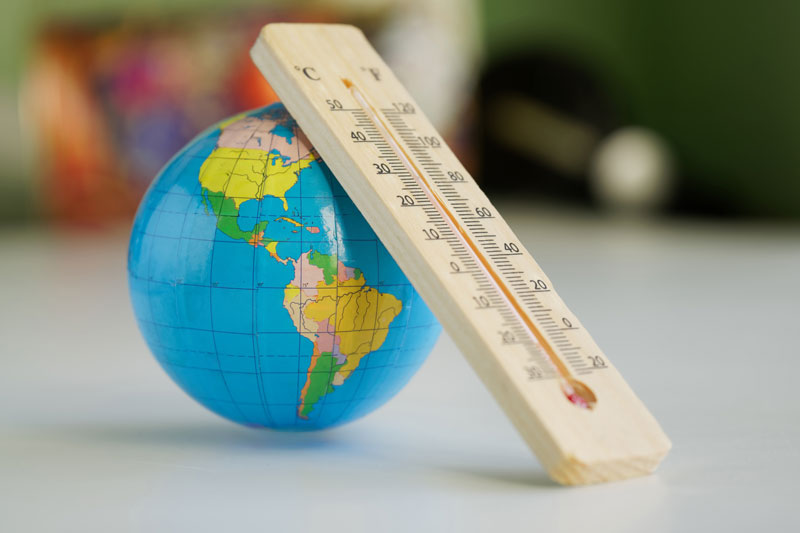 World and thermometer