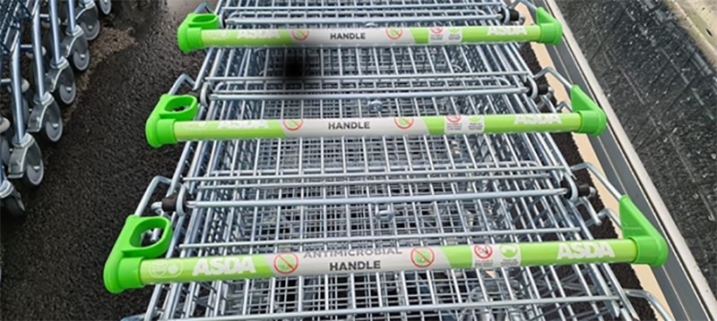 Shopping trolleys pushed into each other