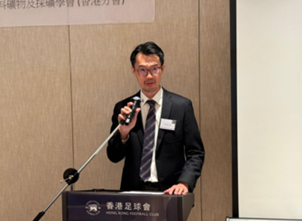 Newly Elected President James Yiu addressing members and guests at the Hong Kong Football Club