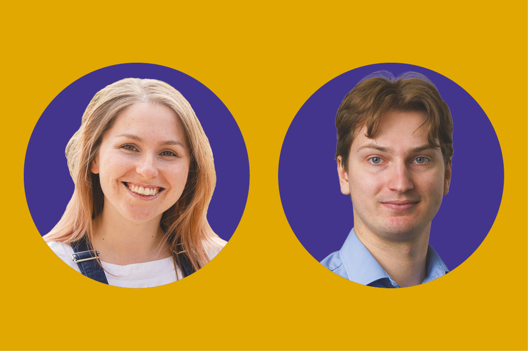 Headshots of Dr Lizzie Driscoll MIMMM and Thomas Petry from the University of Birmingham, UK