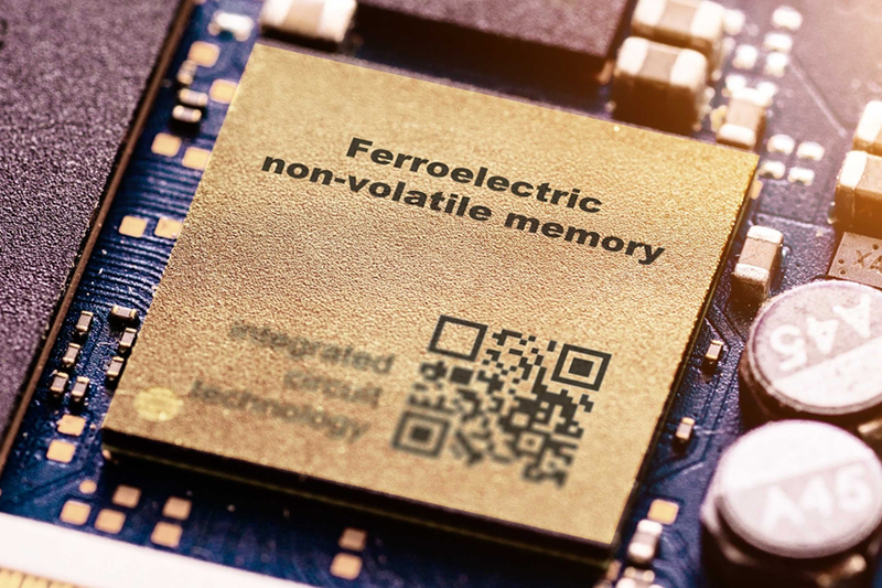 Gold backed ferroelectric non-volatile memory chip