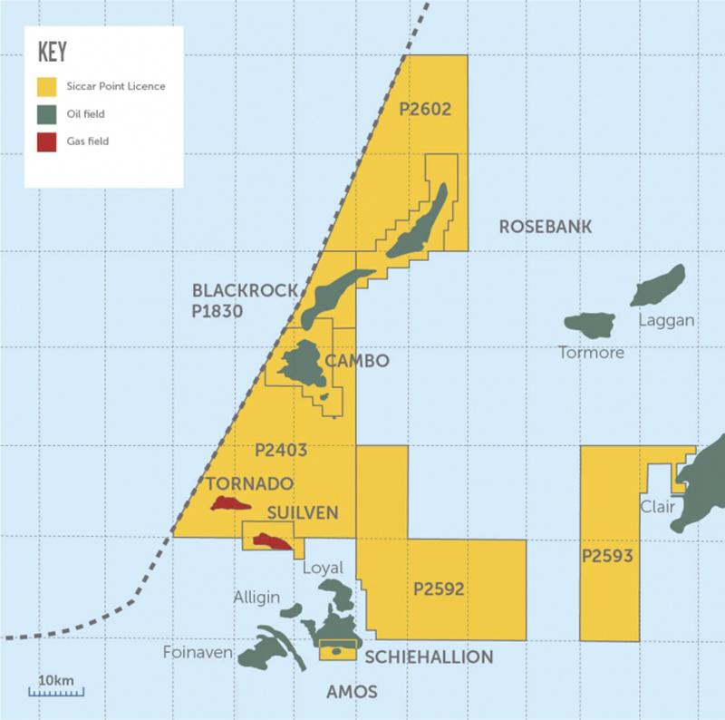 Corona Ridge area, showing Cambo field