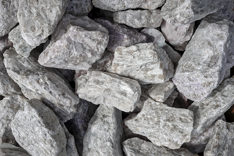 Stock image of hard rock spodumene ore containing lithium