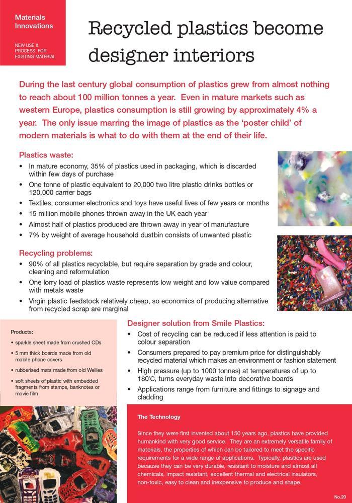 Image of poster exploring recycled plastics