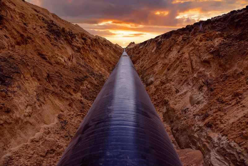 A pipe in the ground