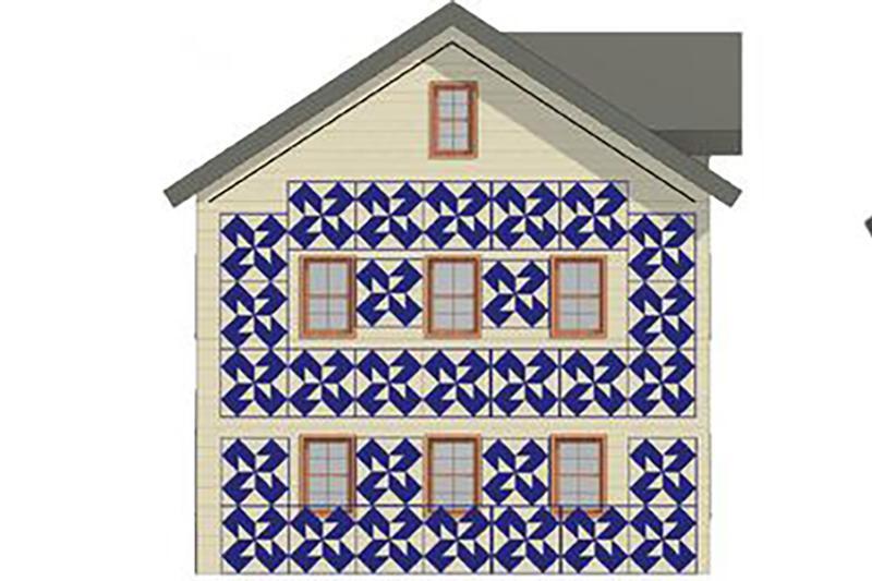 House covered in concept decorative tiles