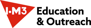 Logo consisting of red triangle with overlaid IOM3 in white text along side Education & Outreach in black text