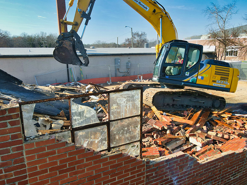 Demolition in progress