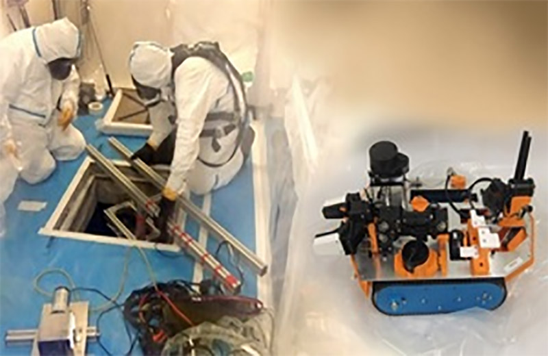 The robot and workers