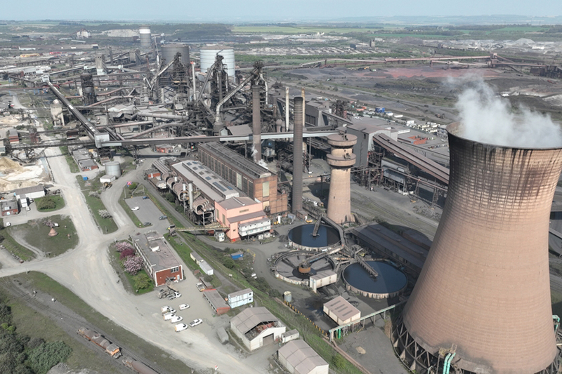 General View drone shots of Scunthorpe Steelworks and British Steel in Scunthorpe. Image shows Blast Furnaces.