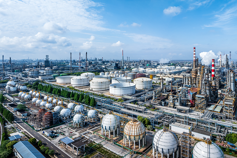 Stock image of a chemical plant in an industrial area