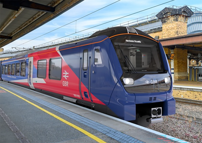 Visualisation of a new battery-electric train designed by Alstom for TransPennine Express