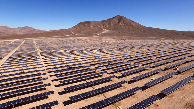 solar panels in the desert