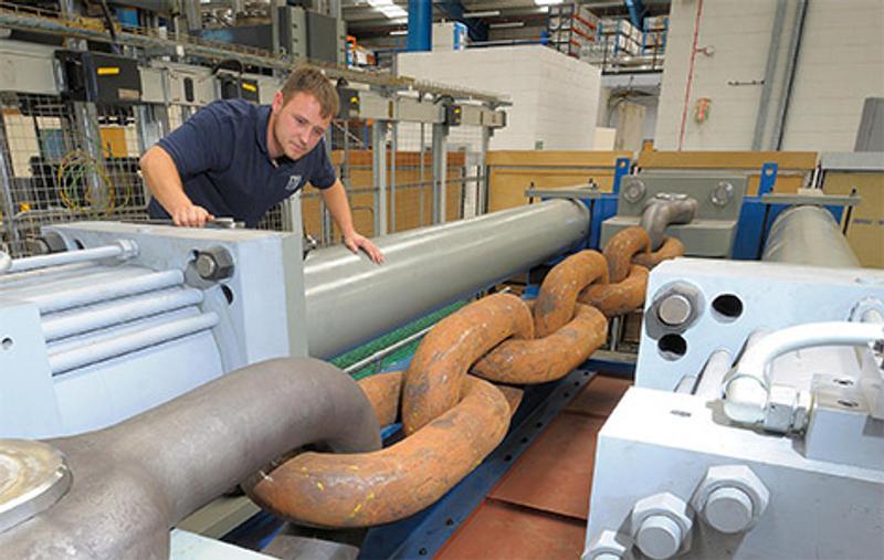Mooring chain test rig