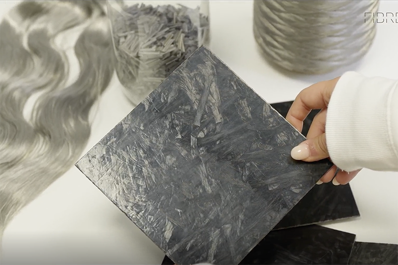 Square sample of stealth fibre-reinforced composite material