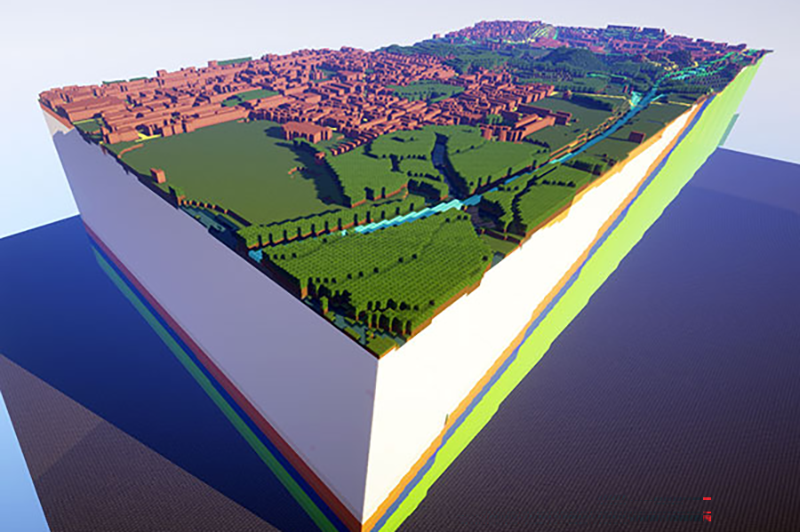 West Thurrock, UK, a world modelled in Minecraft