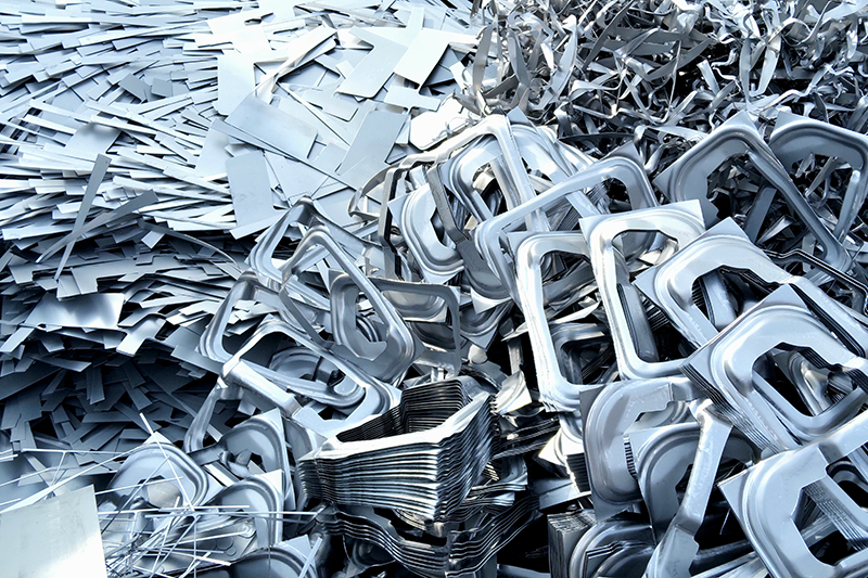 Stock image of scrap aluminium to be recycled