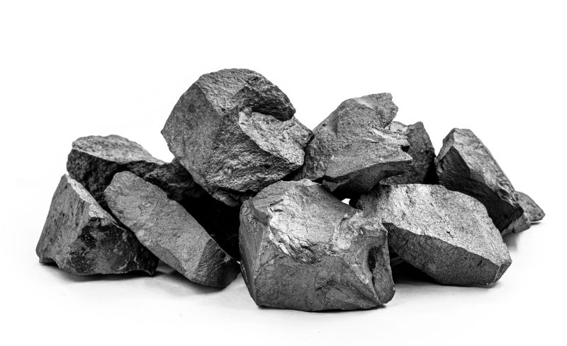 Iron ore pictured appears as a pile of rocks that are black in colour