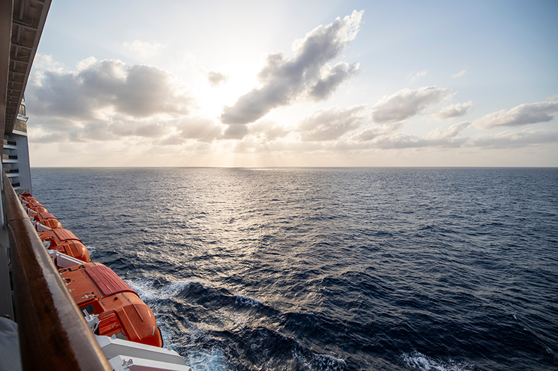 Stock image of a ship sailing on the Atlantic Ocean