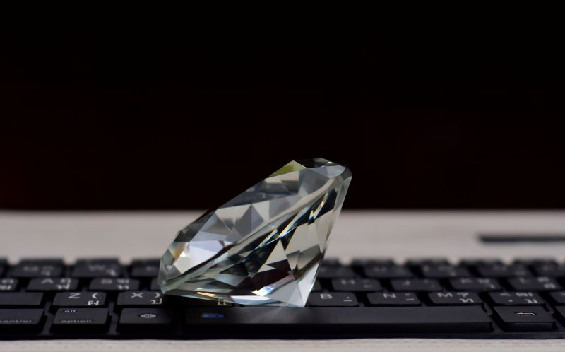 A diamond in close-up