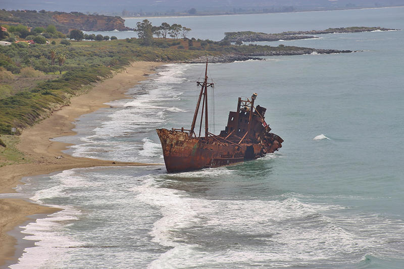 Rusting ship wreck