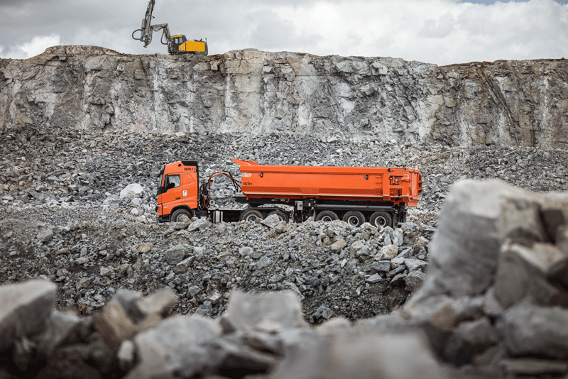 a truck in a mine