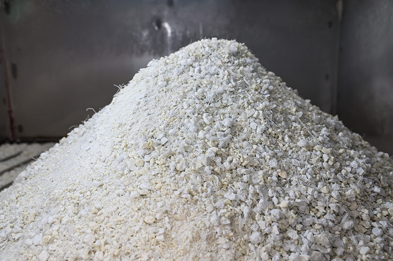 Stock image of polyester scraps ready to be recycled