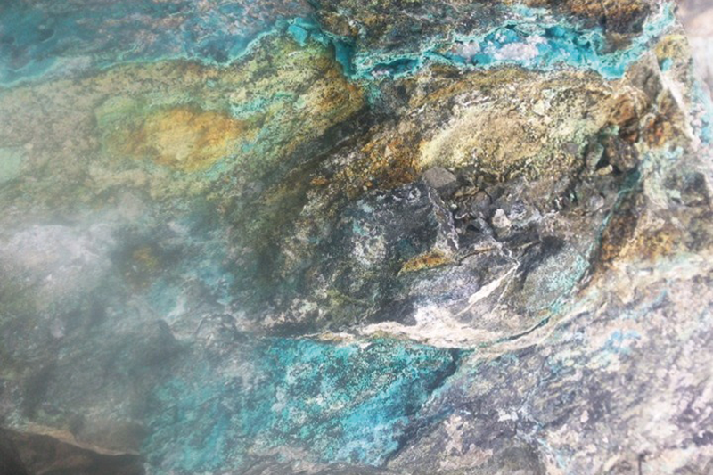 Close-up image of a high-grade (approximately 12%) copper ore sample