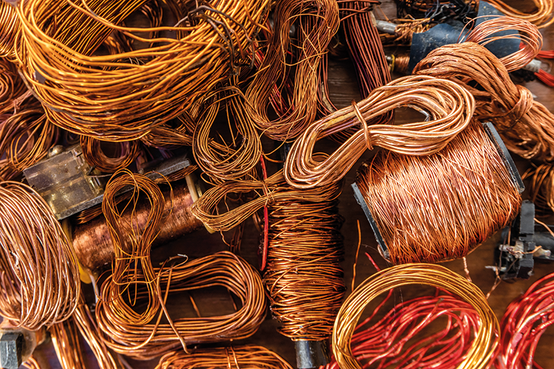 Stock image of copper wires 