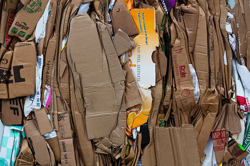 Baled cardboard