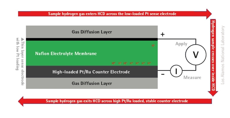 Schematic of an electrochemical proton pump