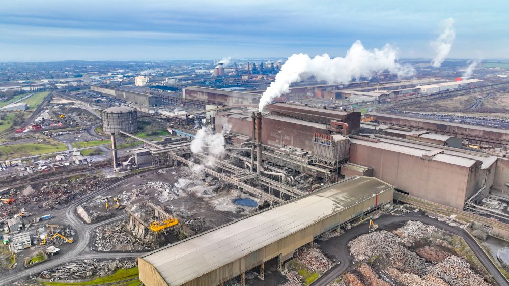 Scunthorpe, UK, 22 January, 2023, General View drone shots of Scunthorpe Steelworks and British Steel in Scunthorpe.