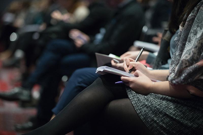 woman with notebook