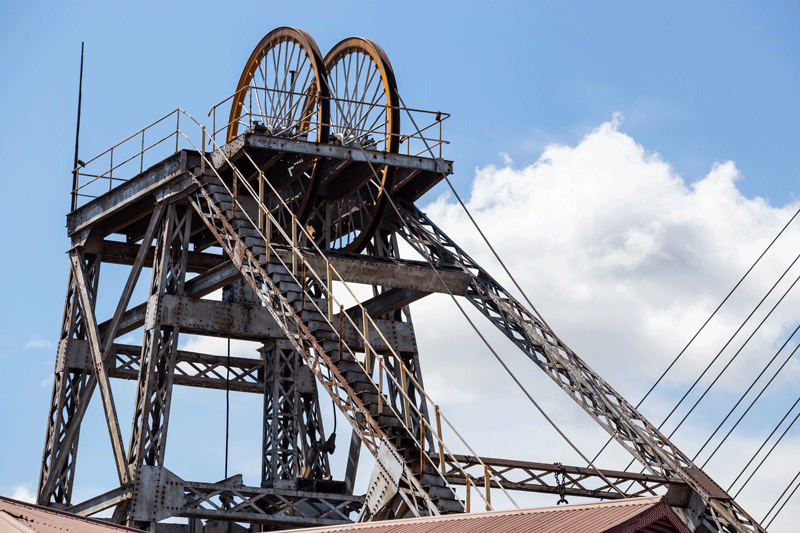 Kimberley, South Africa, 10th April  2019. Mine shaft head from old diamond mine
