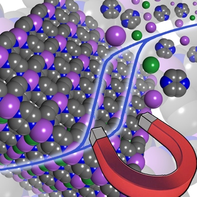 Schematic of chromium-pyrazine magnet properties