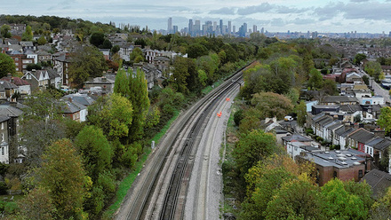 Aerial view of track between Honor Oak Park and Brockley looking north.jpg