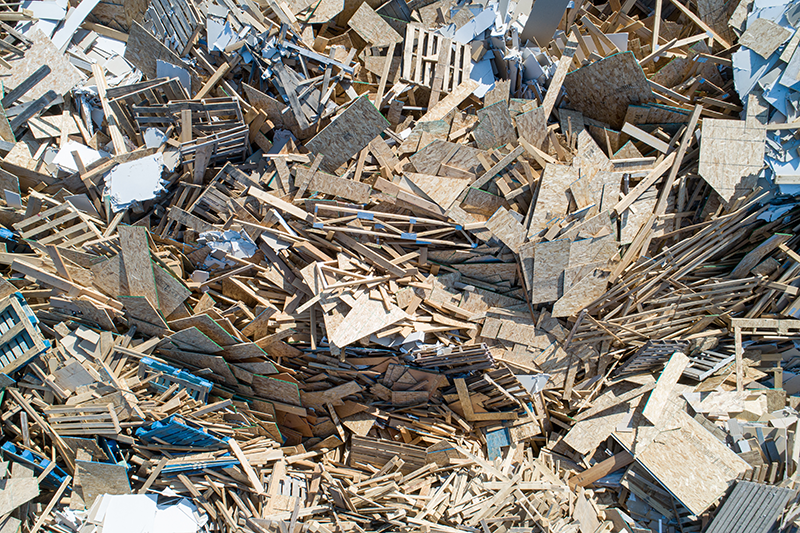 Stock image of lots of scrap construction material in a pile