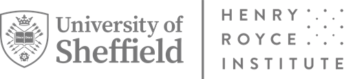 Logo of the Henry Royce Institute and University of Sheffield