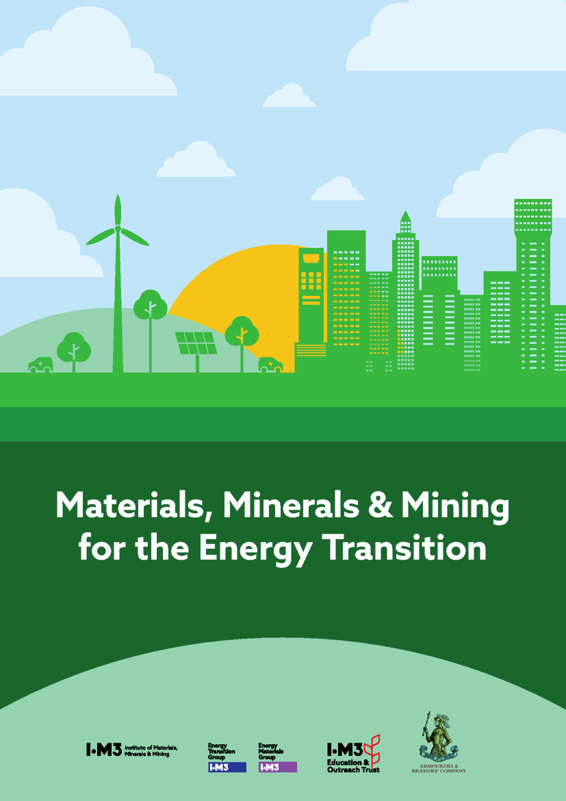 Materials, Minerals & Mining for the energy transition notes for teachers front cover