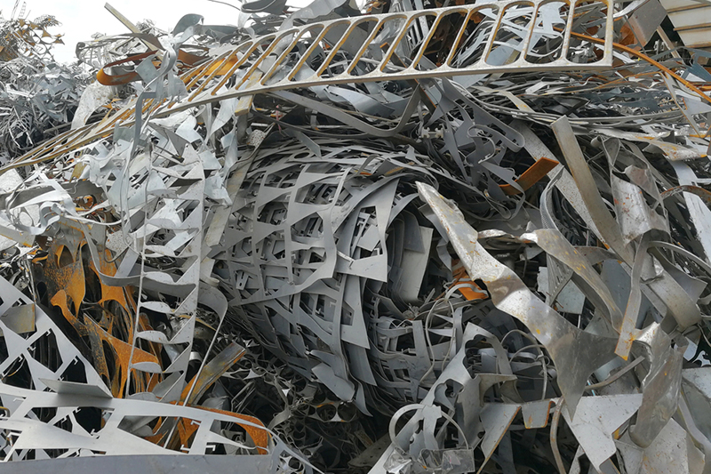 Automotive steep scrap piled up high