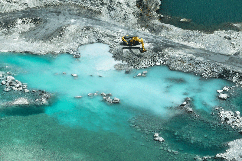 An open pit mine