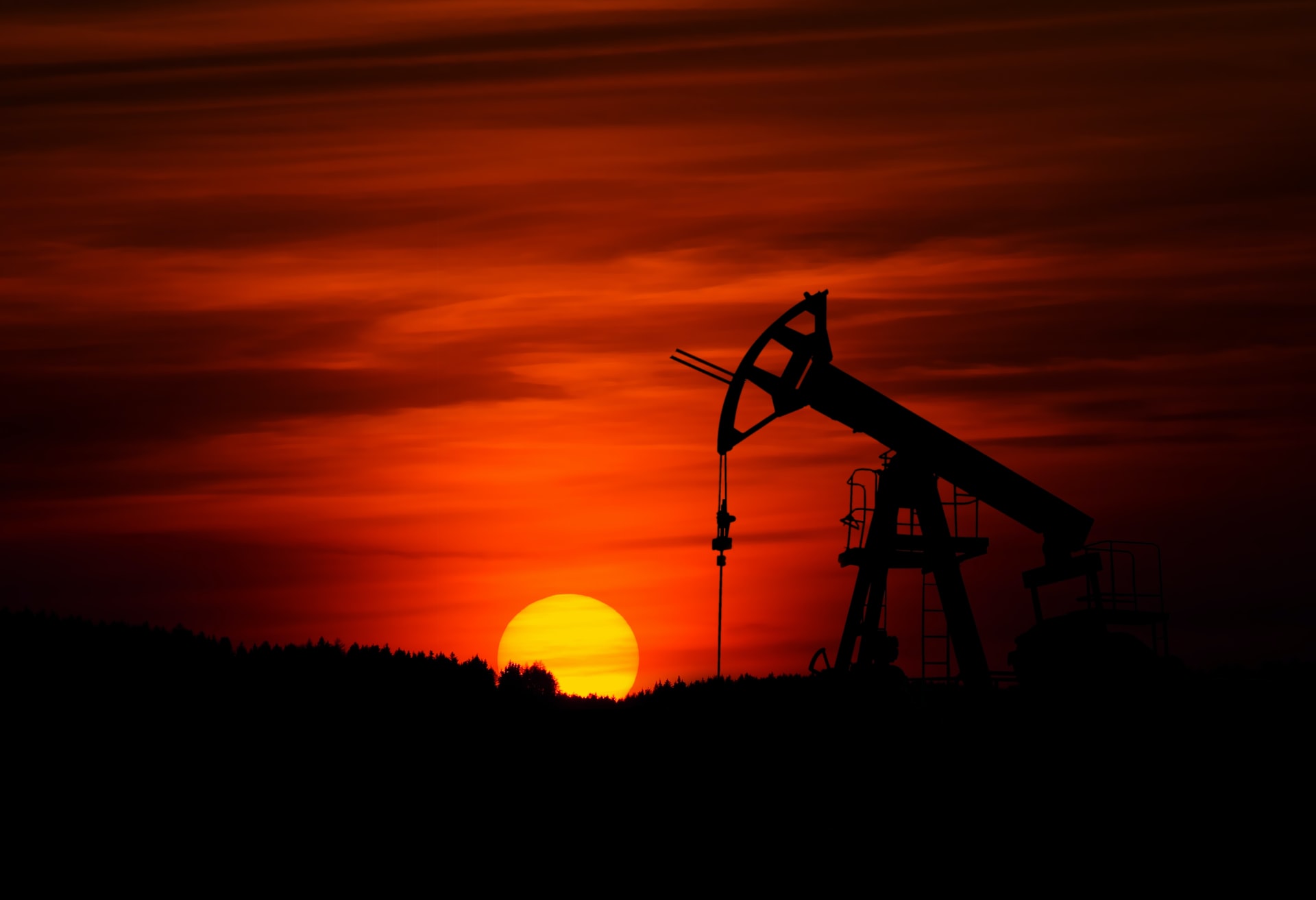 Oil extraction in the sunset
