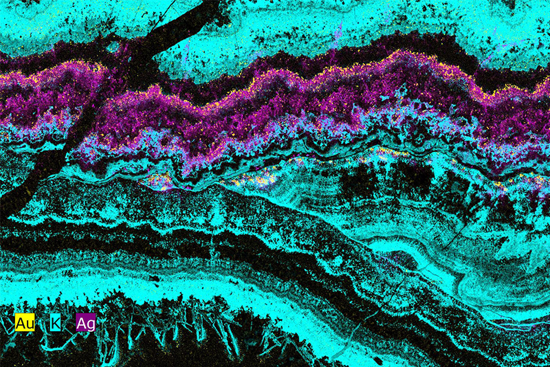 Map of epithermal Au-Ag veins from Japan, taken using Bruker's Micro- XRF