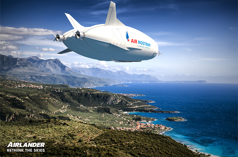 Air Nostrum airship over coast