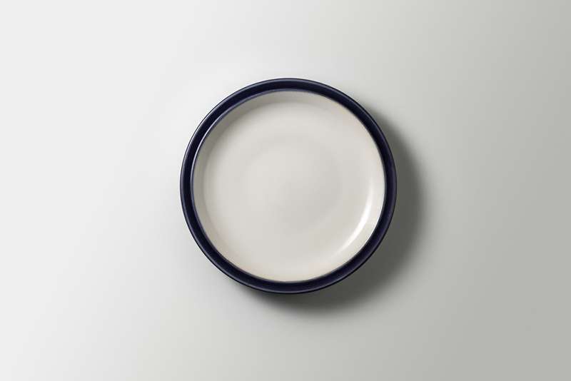 A Denby style sideplate, shot from above