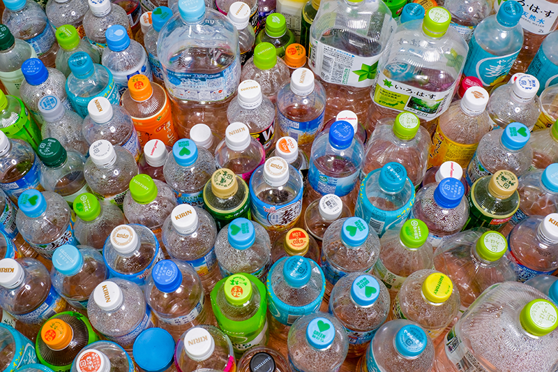 Stock image of bottle tops