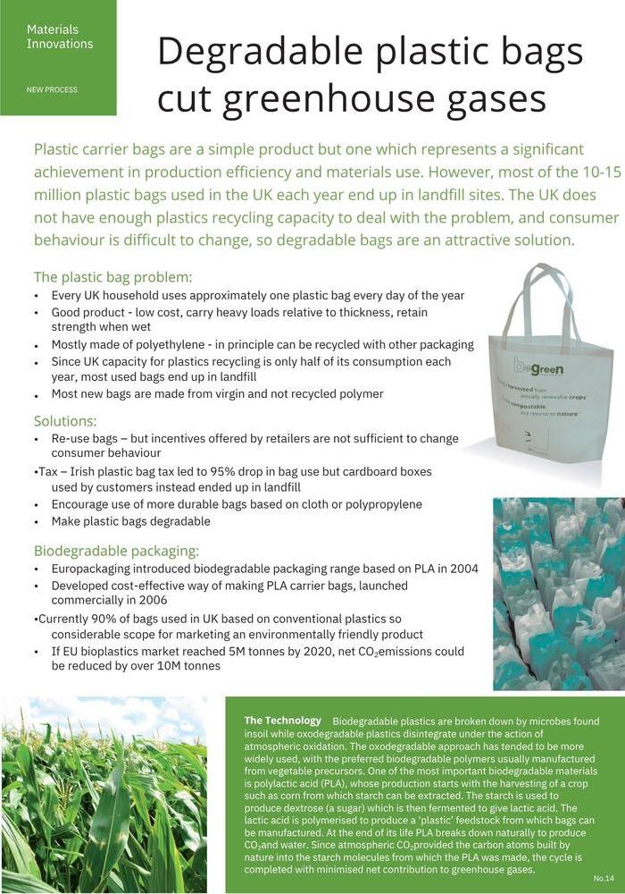 Image of poster exploring biodegradable bags